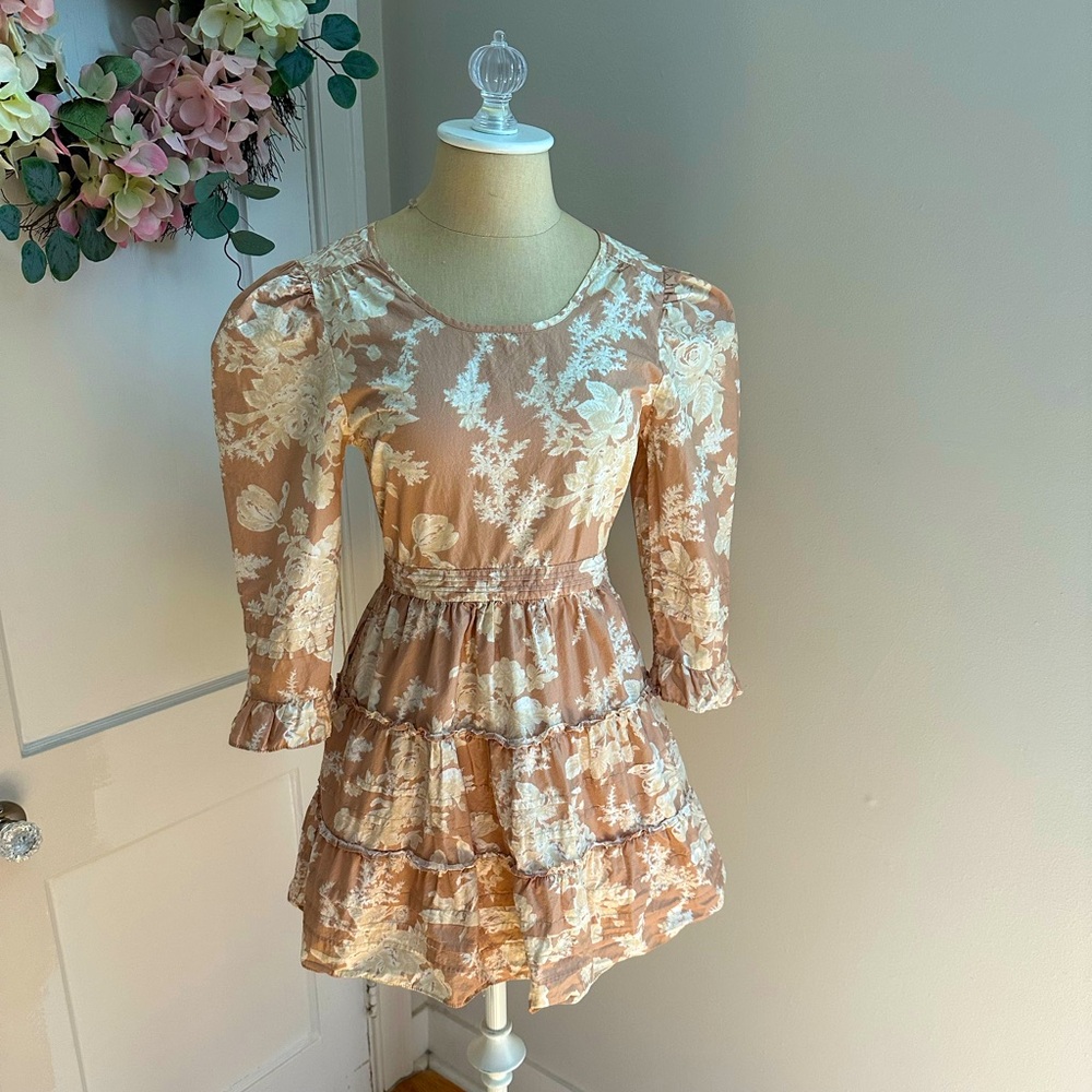 Loveshackfancy Lienzo dress espresso sz 2
